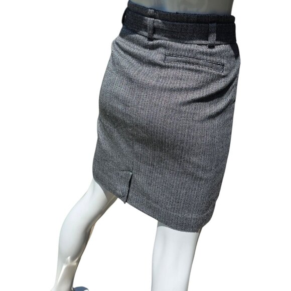 BANANA REPUBLIC Belted Wool Blend Mini sz 6 - Picture 4 of 10